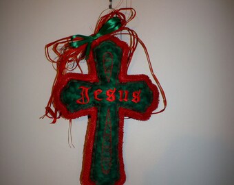 Sale New 8x12 Hoop ITH Jesus double cross embroider design