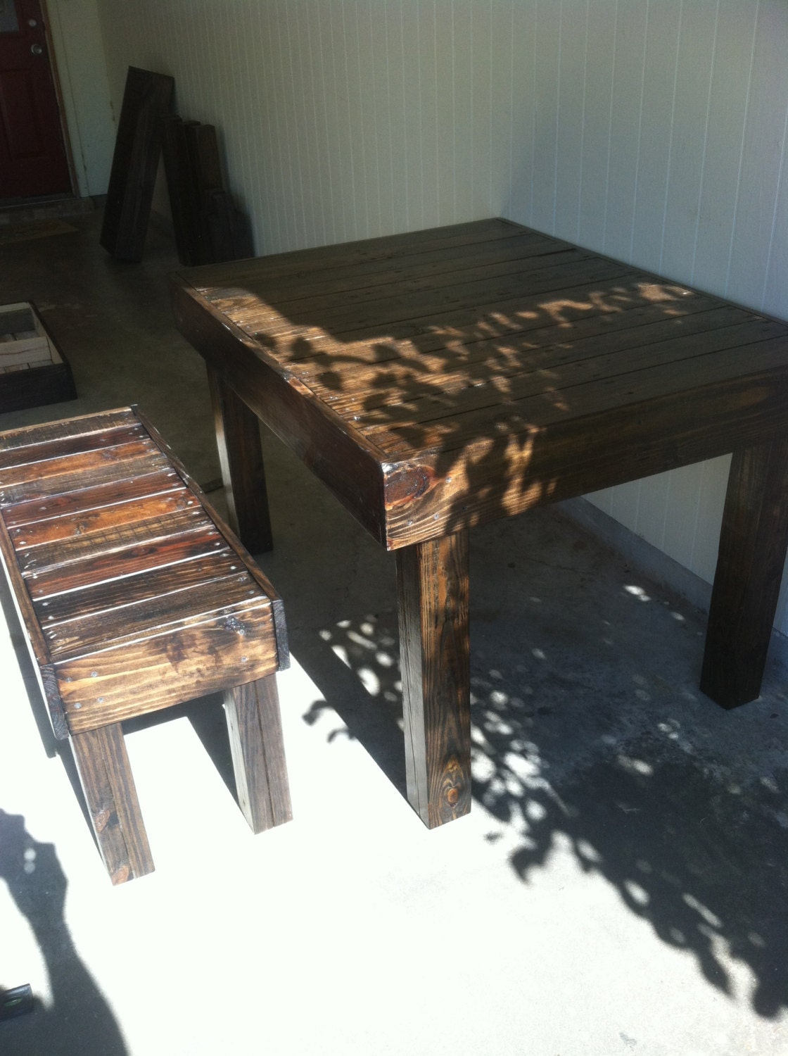 Reclaimed Wood Pallet Occasional/dining Bench Louisiana Etsy