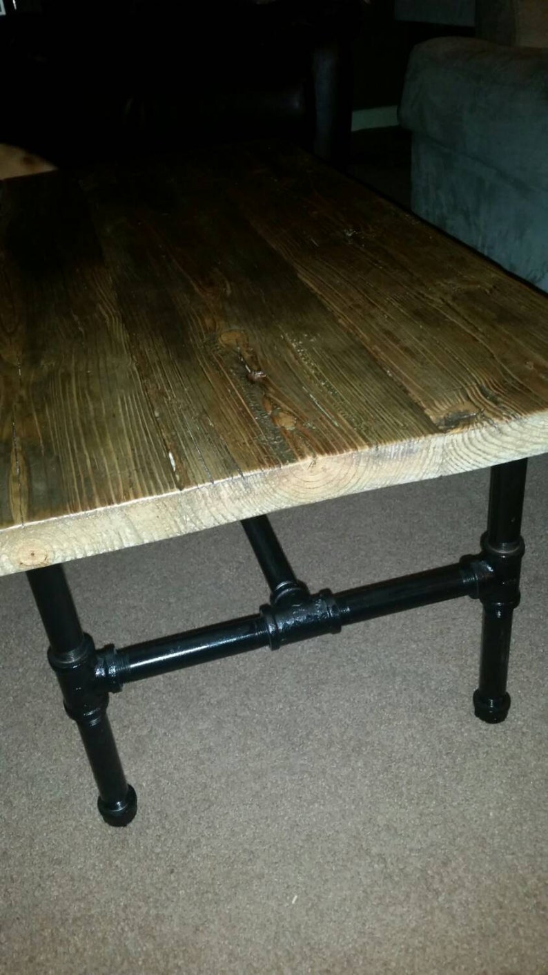 Industrial Pipe Leg Coffee Table Etsy