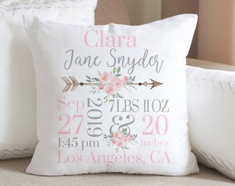 personalized birth pillow