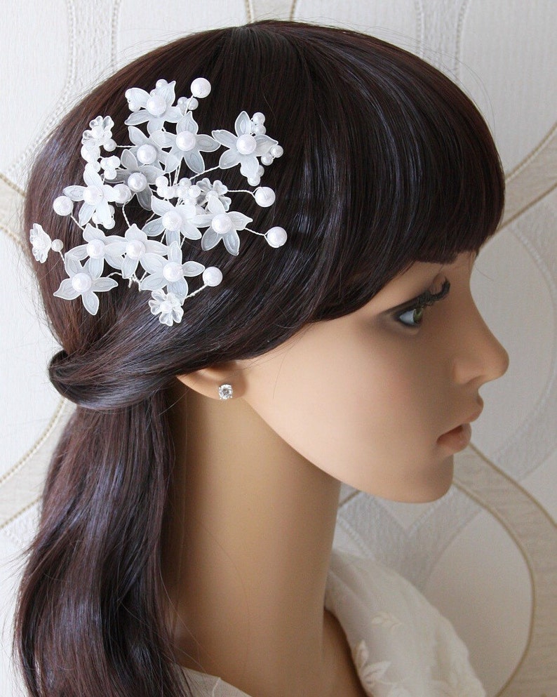 Set of 2 Bridal Hair Pins, Pearl Flower Hair Pins, Wedding Headpiece, Bridal Hair Accessory