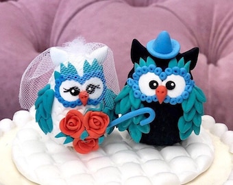 Cake Topper, Owl Cake Topper, Birthday Cake Topper With Owl Pair, Figurine Wedding Cake Topper, Cute Cake Topper, Birds Figure Topper