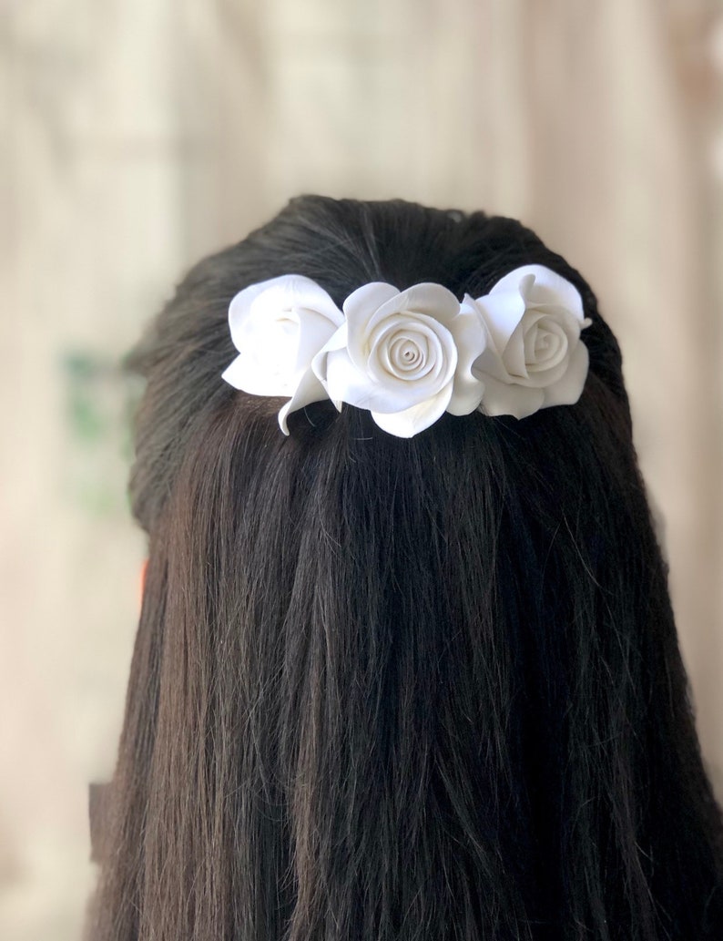 Bridal Hair Pins, SET Of 3 Hair Pins With Roses, Wedding Hair Pins, Bridal Hair Accessories, Wedding Headpiece, Bridal Hair Pieces, Hairpins image 9