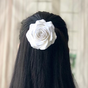 Wedding Hair Flower, Bridal Flower Pin, Large Rose Headpiece Bridal Fascinator, Bridal Hair Pin, Wedding Hair Accessories, Floral Hairpin image 2