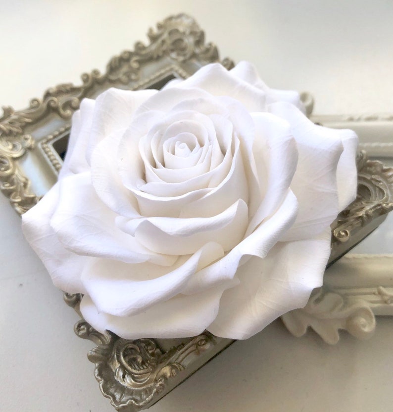 Wedding Hair Flower, Bridal Flower Pin, Large Rose Headpiece Bridal Fascinator, Bridal Hair Pin, Wedding Hair Accessories, Floral Hairpin image 5