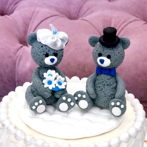 Cake topper, Teddy Bear cake topper, topper torta di compleanno con orsacchiotti, figurine wedding cake topper, carino cake topper, figura topper