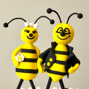 Cake Topper, Bee Cake Topper, Birthday Cake Topper With Bees, Figurine Wedding Cake Topper, Cute Cake Topper image 4