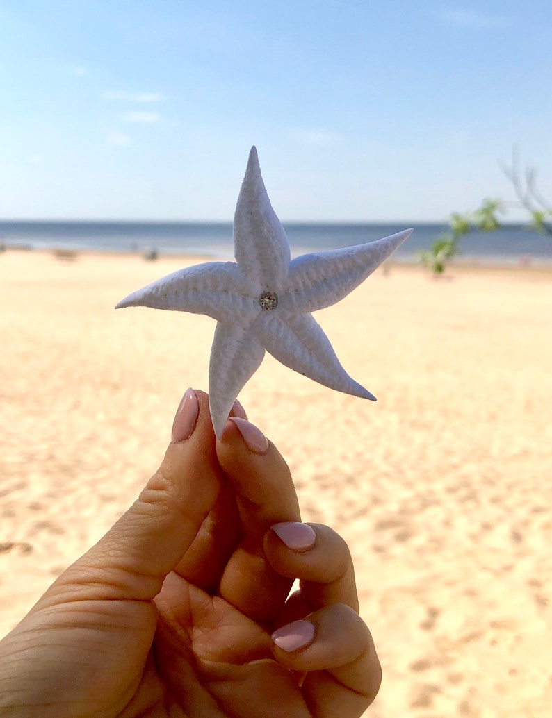 Bridal Hair Pins, 3 Starfish Hair Pins, Beach Wedding Hair Pins, Bridal Hair Accessories, Nautical Wedding Headpiece, Bridal Hair Pieces image 6