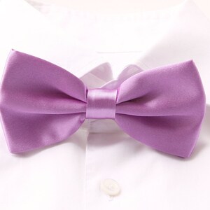 Groom's Bowtie, Light Purple Bowtie For The Groom, Men's Gift, Groom's Tie, Groom's Gift, Light Orchid Wedding Bowtie, Satin Bowtie image 1