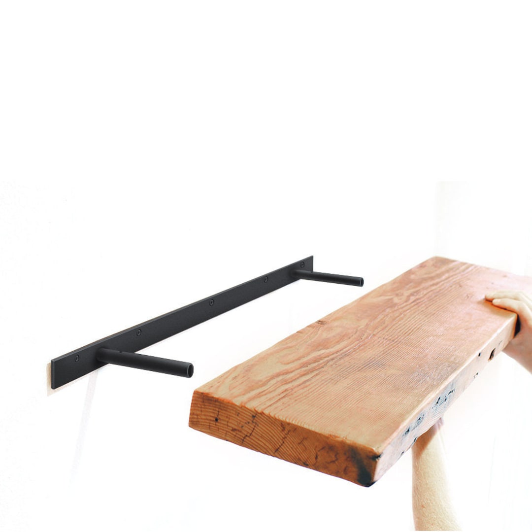  2 soportes para estantes, soporte oculto en forma de T, soporte  de estante invisible montado en la pared, conector de soporte de fijación  de pared, ahorro de espacio/B / 6,2 ×