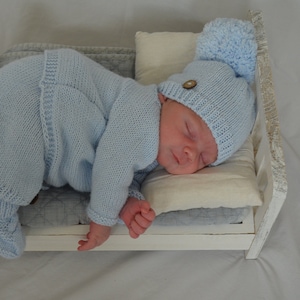 Newborn Boy Coming Home Outfit, Hand Knit Baby Boy Set, Bamboo Crochet Baby Clothes with Express Shipping & No Customs Fees