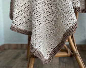 Heirloom Organic Cotton Baby Blanket: Handmade Baptism Christening Gift, Handcrafted Wrap, Express Shipping