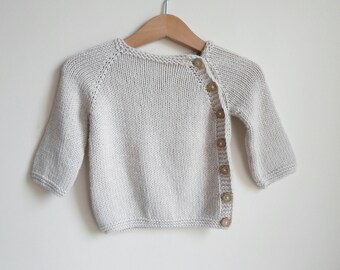 Knit baby sweater baby unisex cardigan gender neutral, coming home outfit, newborn gift, newborn outfit,