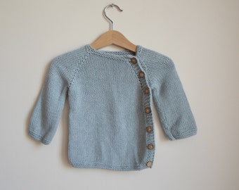 Baby sweater, gender neutral, baby boy knitted outfit,  knit baby sweater