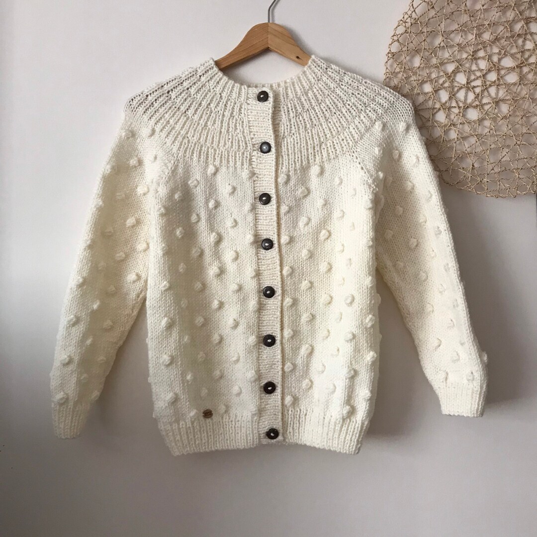 Popcorn Cardigan Women Cardigan Popcorn Sweater Women Gift, Hand Made