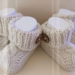 Knitted Baby Booties pregnancy announcement booties,  twin baby shower gift, newborn neutral coming home outfit, newborn boy,