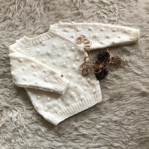 Popcorn sweater, sitter baby sweater, toddler gift, baby sweater, baby gift, toddler popcorn sweater, girl sweater, boy sweater,