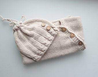 Handmade Knit Baby Sweater Set