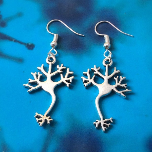 Neuron earrings, neurology earrings, neuroscientist gift, geeky gift, science earrings, biology earrings, chemistry earrings, geekery gift