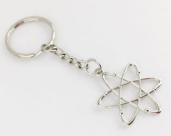 Atom Schlüsselanhänger, Wissenschaft Geschenk für Wissenschaftler Schlüsselanhänger, Schüler Geschenk für Lehrer, Geek Geschenk für Weihnachten, Physik Chemie Abschlussgeschenk