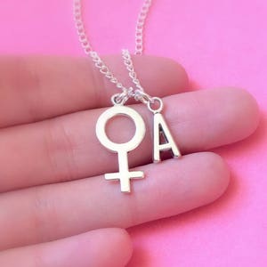 Feminist Necklace Venus symbol personalized necklace personalised sterling silver strong female gift for feminist girl power strong woman