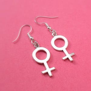 Female Symbol Earrings, Women Symbol earrings, Gender Symbol Earrings, Venus Symbol Earrings, Feminist Earrings, Sex Sign Earrings feminis image 4