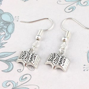 Book Earrings, writer earrings, book worm earrings, reader jewellery, book lover gift, novel writer gift, , cute sister birthday gift friend