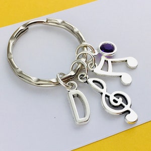 Personalisierte Musik Schlüsselanhänger, Musik Note, Violinschlüssel, Mikrofon Charme, Sänger Geschenk, Sänger Geschenk für sie, Musik-Liebhaber Geburtstagsgeschenk