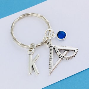 Set di squadra e goniometro Portachiavi Regalo personalizzato per scienziato studente di matematica regalo di laurea matematico regalo per lui insegnante di geografia