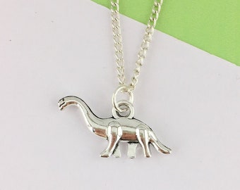 Brontosaurus ketting, dinosaurus ketting, dinosaurus sieraden, dinosaurus ketting, dinosaurus minnaar cadeau dinosaurus accessoire archeoloog cadeau
