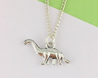 Brontosaurus Necklace, dinosaur necklace, dinosaur jewellery, dinosaur necklace, dinosaur lover gift dinosaur accessory archaeologist gift