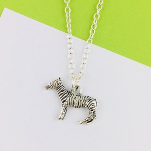 Zebra Necklace, Wild Animal Jewellery, Safari Necklace, Nature Necklace, Sister gift for best friend, Zoo birthday party favors, unisex
