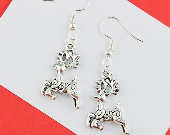 Rendieroorbellen, kerstsieraden, rendiersieraden, feestelijke sieraden, kerstcadeau voor haar, bosdiersieraden, vakantieoorbellen