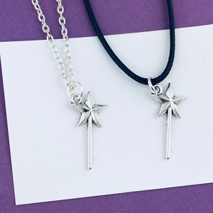 Fairy Wand Necklace, Godmother Gift for Christening, Halloween Fairy Princess Jewelry, Witch Costume, Magical Jewelry, Fantasy gift for her