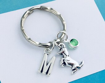 custom dog keychain silver