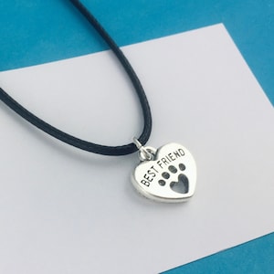 Paw Print Choker Necklace, Animal lover gift for her, dog person gift for him, unisex jewellery, children&#39;s necklace, anniversary gift cute
