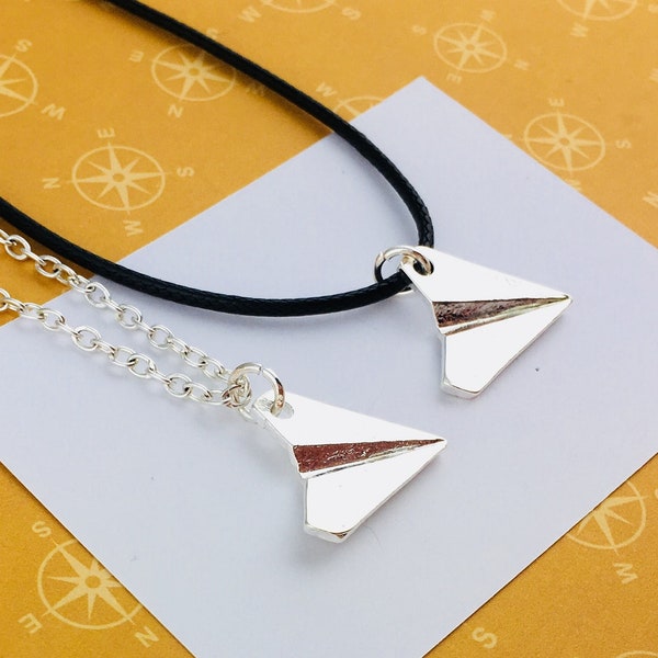 Paper Plane Necklace, Origami Necklace, paper plane jewellery jewelry, travel necklace, travel jewelry,travel gift airplane necklace pendant