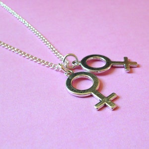 Lesbian Necklace, Lesbian Lover Necklace, hers and hers necklace, lgbt jewelry, lgbt jewellery, gay pride necklace, same sex couple, wedding