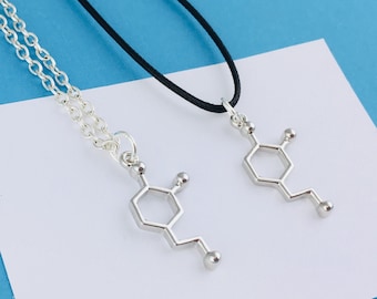 Dopamine Necklace or Choker,  Science Jewellery, molecule necklace, chemistry necklace, scientist gift for her, unisex jewelry minimalist