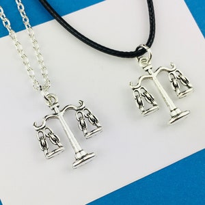Scales of Justice Necklace, Lawyers Scale Choker, Judge Gift for solicitor birthday gift for him her law school graduation gift zodiac libra