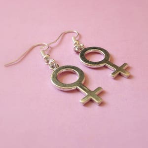 Female Symbol Earrings, Women Symbol earrings, Gender Symbol Earrings, Venus Symbol Earrings, Feminist Earrings, Sex Sign Earrings feminis image 6
