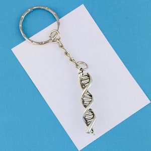 Llavero de ADN, llavero científico, llavero de doble hélice, llavero científico, regalo de genética, cadena de ADN, regalo para geeks, llavero para nerds, regalo para biólogos
