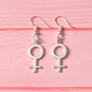Female Symbol Earrings, Women Symbol earrings, Gender Symbol Earrings, Venus Symbol Earrings, Feminist Earrings, Sex Sign Earrings feminis image 2