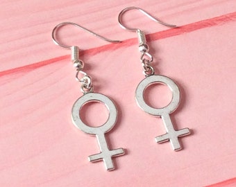 Female Symbol Earrings, Women Symbol earrings, Gender Symbol Earrings, Venus Symbol Earrings, Feminist Earrings, Sex Sign Earrings feminis