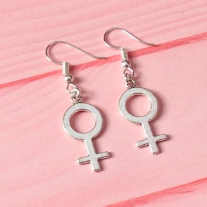 Female Symbol Earrings, Women Symbol earrings, Gender Symbol Earrings, Venus Symbol Earrings, Feminist Earrings, Sex Sign Earrings feminis image 1