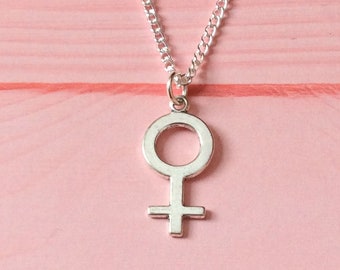 Female Symbol Necklace, Feminist Necklace, Female Necklace, Venus Symbol Necklace, Feminist Jewelry, Girl Power, Gender Equality, Feminism