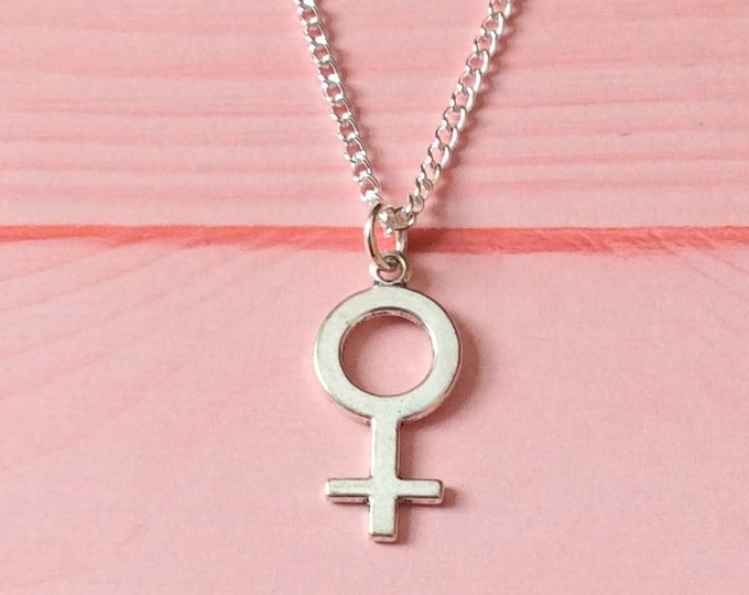 Female Symbol Necklace, Feminist Necklace, Female Necklace, Venus
