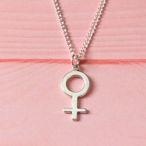 Female Symbol Necklace, Feminist Necklace, Female Necklace, Venus Symbol Necklace, Feminist Jewelry, Girl Power, Gender Equality, Feminism image 1