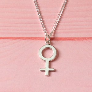 Female Symbol Necklace, Feminist Necklace, Female Necklace, Venus Symbol Necklace, Feminist Jewelry, Girl Power, Gender Equality, Feminism image 1