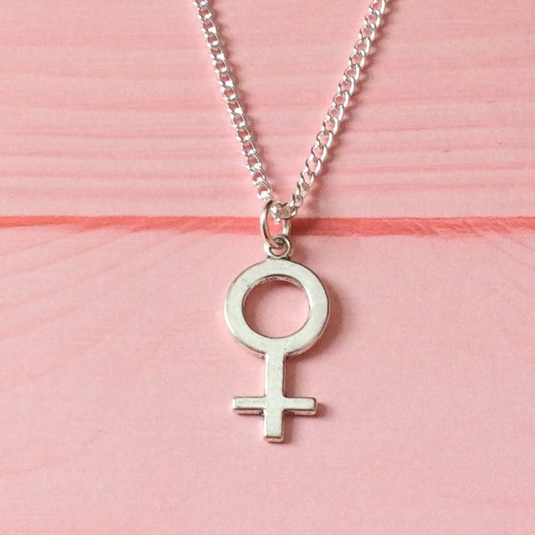Female Symbol Necklace, Feminist Necklace, Female Necklace, Venus Symbol Necklace, Feminist Jewelry, Girl Power, Gender Equality, Feminism